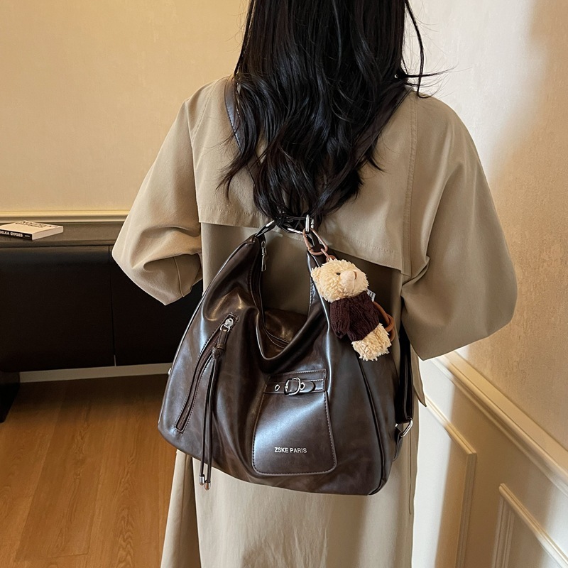 跨境大容量托特包包女2025秋冬新款百搭小众单肩包休闲简约双肩包|undefined