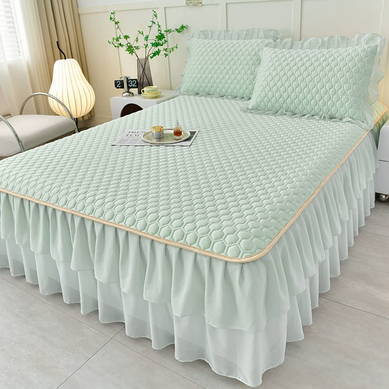 Летний ледяной шелковый латексный коврик, двухслойная юбка, трехсекционная юбка для кровати феи, складной, моющийся, домашний коврик с кондиционером c ^