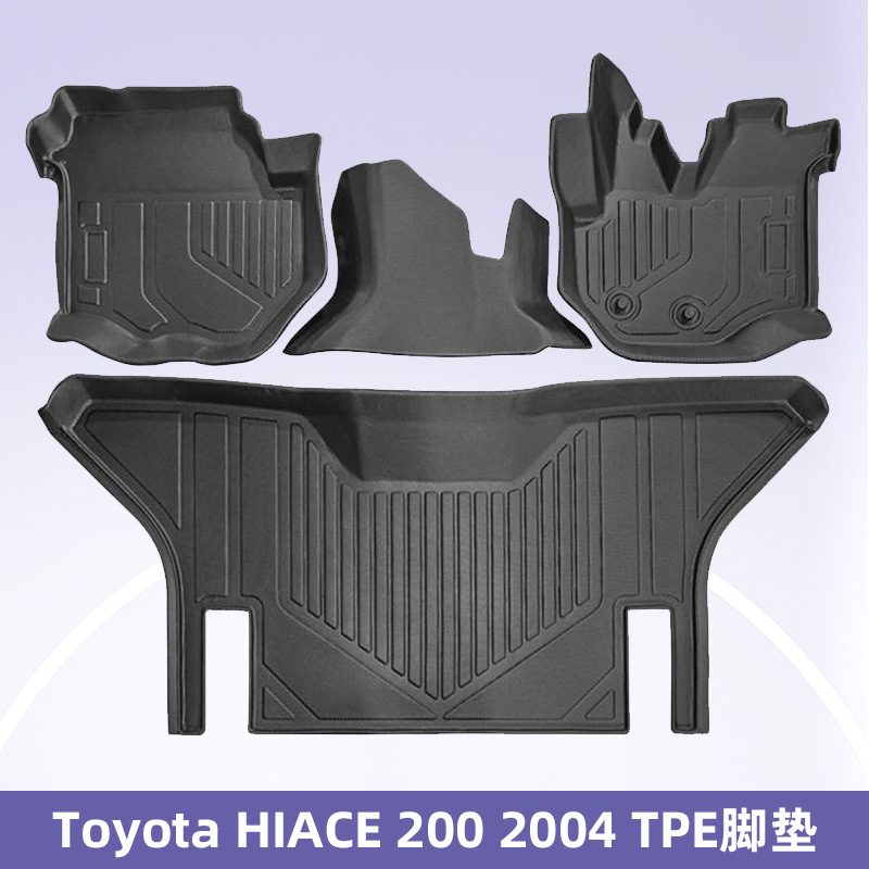 Aplicable a TOYOTA HIACE 200 2004 3D para todo el tiempo TPE para el timón derecho almohadilla de pie almohadilla del maletero