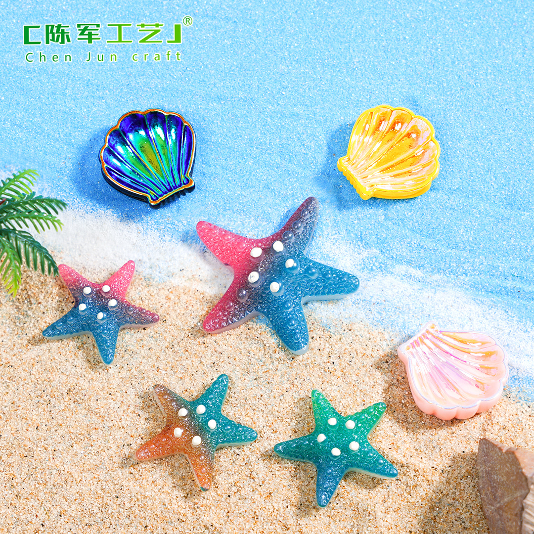 micro landscape creative gradient starfish shell beach landscape diy ornaments accessories mini glass flower container small ornaments