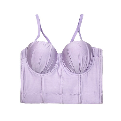 Trendy European and American Cross-Border Shapewear: Stylish, Youthful, and Sweet – Short, Elastic, Pleated Spaghetti Straps with Fishbone Design