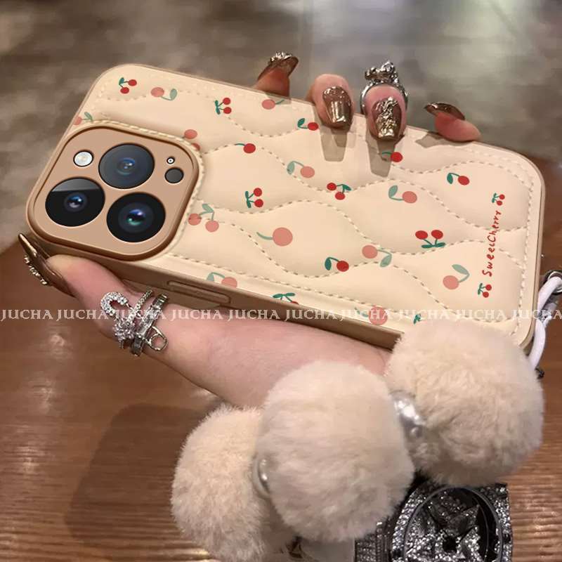 suitable for apple 16pro phone case advanced sense niche iphone15 niche phone case full screen red cherry