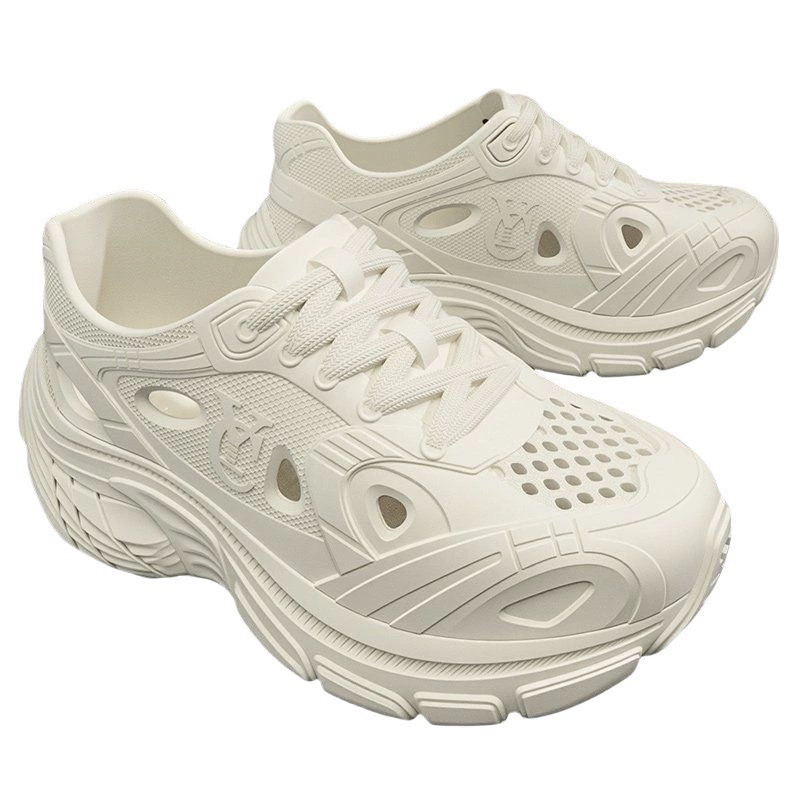 Женские «dad» кроссовки (Crocs) из ЭВА — пляжные/бродильные сандалии, массивная подошва, на шнуровке