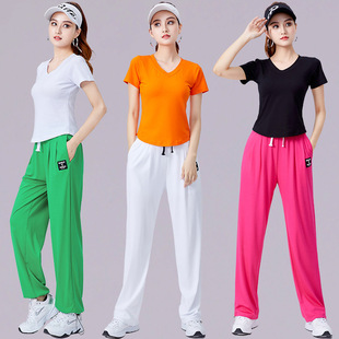 Mo Muda Square Dance Clothing New Suit Women's Spring and Summer Short-sleeved Sports Fitness Ghost Step Dance Dancing Clothes Women