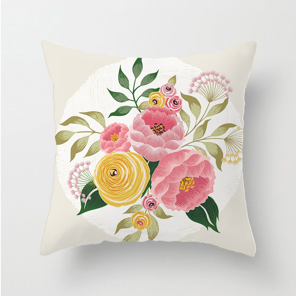405g Weight Pillow Cases Home Textiles & Decor Type pillow case Event & Party Supplies Fibre Peach Skin Material Flower Pattern Simple Style Style Vacation Sweet Simple Style Flower Fibre Peach Skin Pillow Cases 无