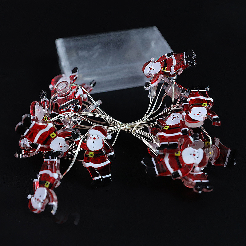 Transfronterizos dedicados a la cadena de luces de Navidad campana de Santa Claus LED cadena de luces decoración atmósfera fábrica de lámparas al por mayor