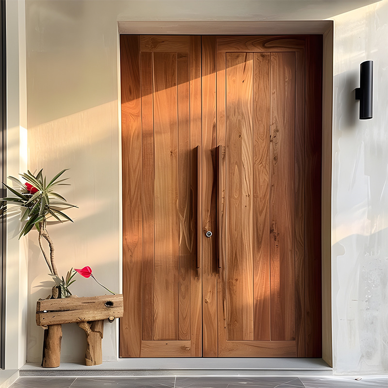 Trendy Solid Wood Entrance Door Villa Double Door Courtyard Security Door Rural Self-Built House Entrance Door