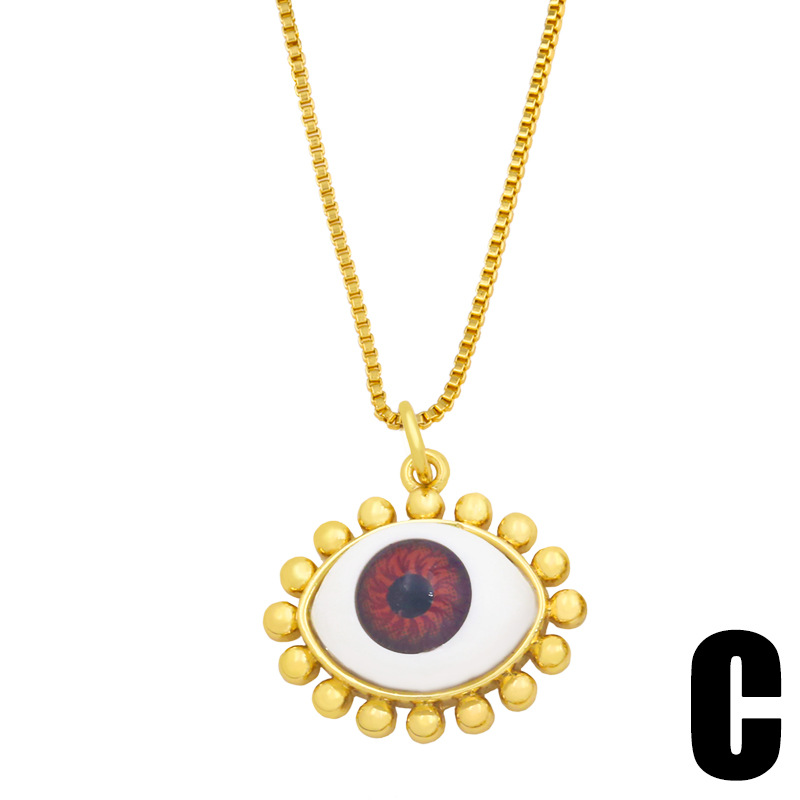 Vintage Fashion Demon Eyes Copper Necklace Wholesale Nihaojewelry