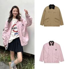 VVNK梭织外套女25AW秋季新款撞色翻领工装夹克