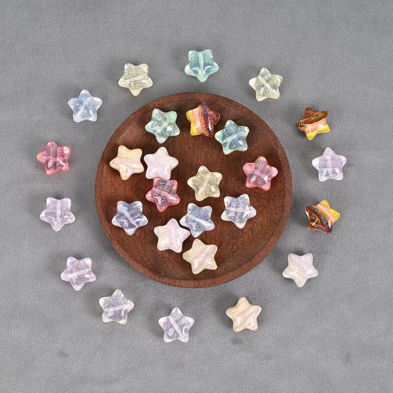 Xinzhenshan Resin Oil Painting Five-Pointed Star Jewelry Beads Loose Beads DIY Jewelry Materials Bracelet Mobile Phone Chain Pendant