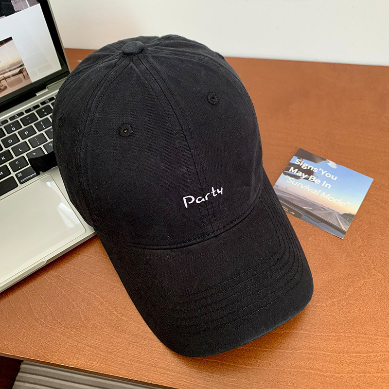 Sombrero de béisbol bordado amarillo para mujeres, sombrero de brillo amplio, sombrero de boca de pato, sombrero coreano, sombrero de cabeza grande