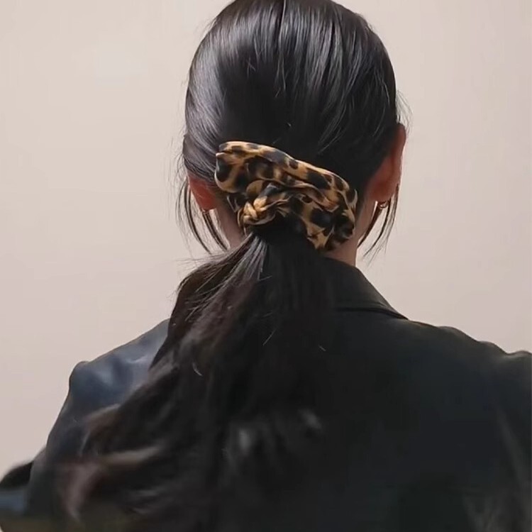 法式复古豹纹大肠发圈女发绳丸子头扎头发皮筋新款头绳头花发饰品|undefined