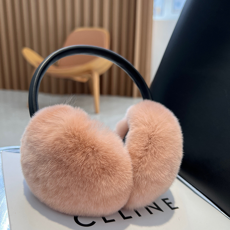 韓国のinsのウサギの毛の耳カバーの女性の秋冬の保温の耳カバーの耳の包みの簡単な草の耳は耳を覆って暖かくて伸縮できます。