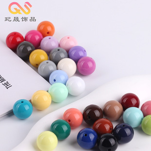Macaron Colorful Straight Hole Round Beads DIY Handmade Beaded Mobile Phone Chain Bracelet Necklace Jewelry Accessories Loose Bead Material