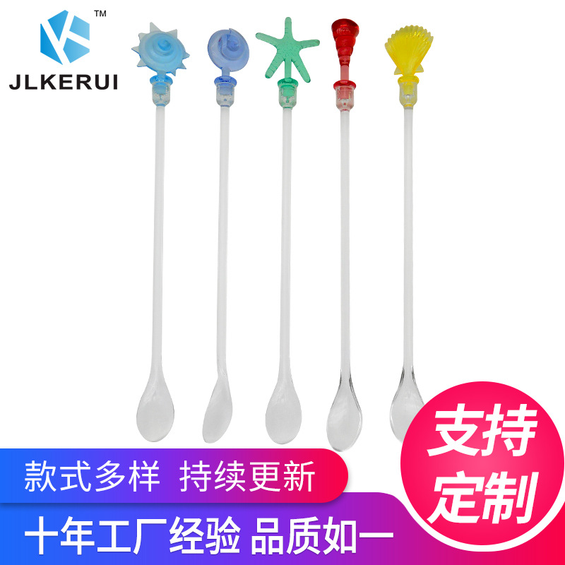 Acrílico océano modelado arte cuchara cóctel decoraciones vino vidrio arte modelado cuchara Acrílico