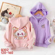 整首批发 25秋款童装  肩拼色 连帽  女童外套  儿童棒球服