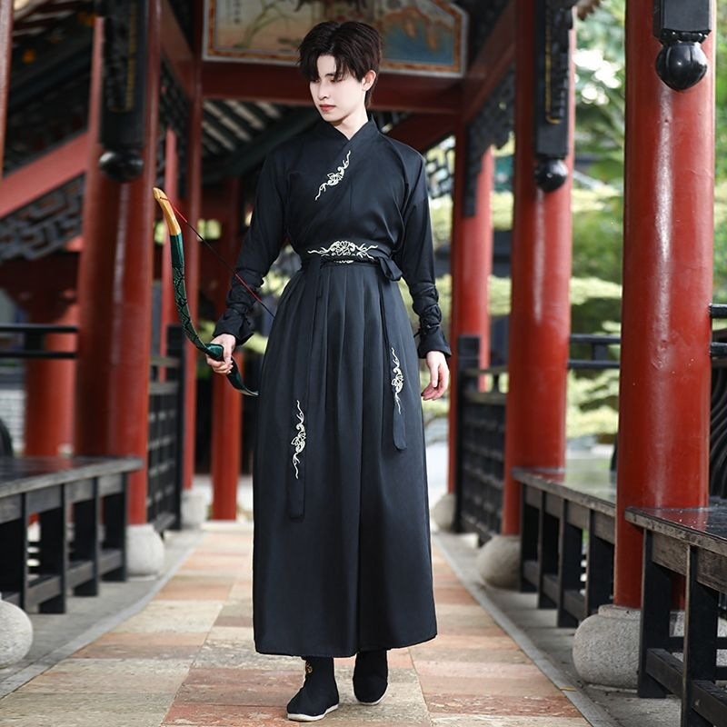 Warm Maple Leaf Men's Modernized Hanfu Ancient Costume Women's Couple Ancient Costume Chinese Style Student Class Uniform Spring and Summer Daily Wear Ancient Style Hero