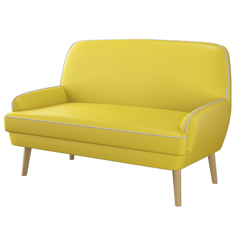 Sofá doble (cuero amarillo)