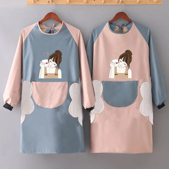 Kitchen Waterproof Cartoon Deer Long Sleeve Coverall Oil Proof Thick Apron Adult Autumn Winter Workwear Wholesale Foreign Trade