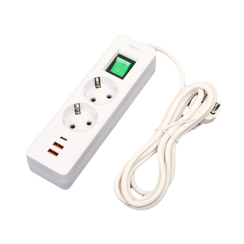 2USB + 1PD estilo europeo agujero estándar europeo enchufe de comercio exterior europeo enchufe de carga de teléfonos inteligentes bolsa neutra
