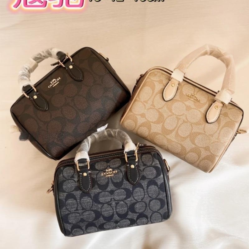 Coach Mini Boston monogram çanta - qadın əl və çiyin çantası
