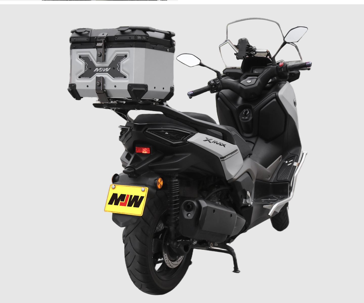Motorcycle Mjw45L55L Glacier Silver Aluminum Alloy Tail Box Quick Release Travel Tool Box Electric Vehicle Rear Tail Box