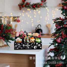 新款圣诞节装饰木盒桌面遥控器杂物收纳盒吧台纸杯茶叶咖啡整理盒