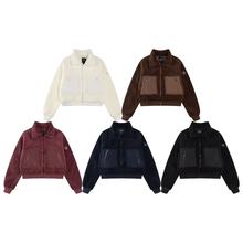Alo yoga秋冬新款羊羔毛立领短款保暖休闲运动百搭棉服拉链外套潮