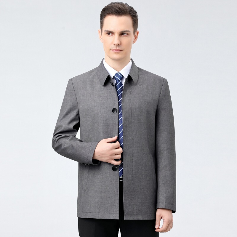 genuine goods Men's 2025 Middle-aged Men's Coat Wool Jacket Business Casual Spring and Autumn Loose Top Dad's
