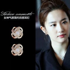 金色简约螺旋纹耳钉女耳环独特2025年新款爆款高级感气质轻奢耳饰