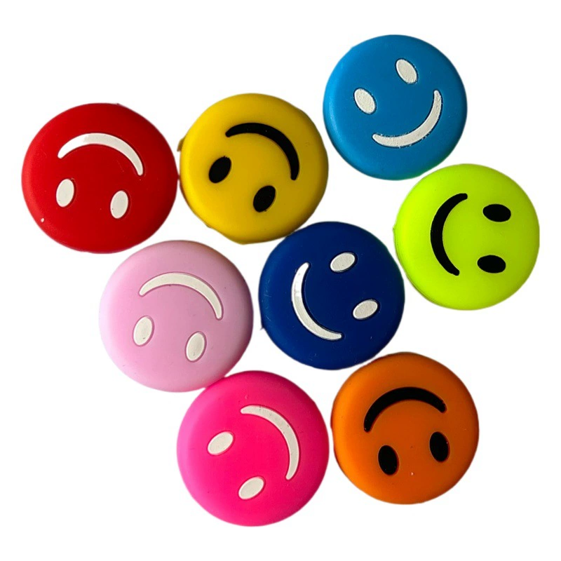 В наличии многоцветная силиконовая Теннисная ракетка со смайликом, амортизатор, удивленная ракетка Tai Chi, амортизирующие флуоресцентные цветные теннисные аксессуары