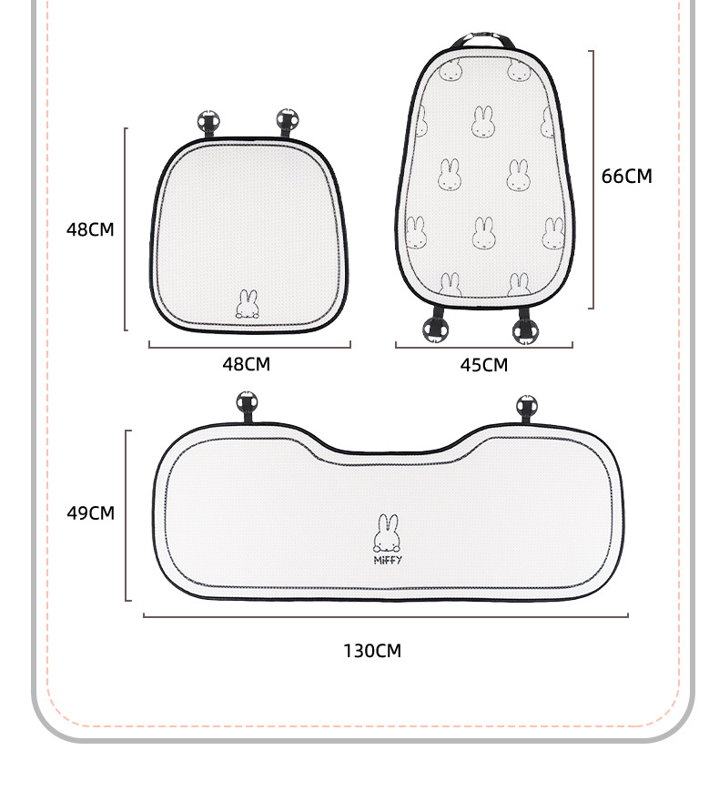Authentic Miffy Car Seat Cushion, Cute and Simple, Comfortable Car Seat Cushion, Suitable for All Seasons, Breathable Car Seat Cover