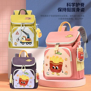 幼儿园书包男孩工程车小中大班3-6岁5可爱薯条轻便女儿童双肩背包