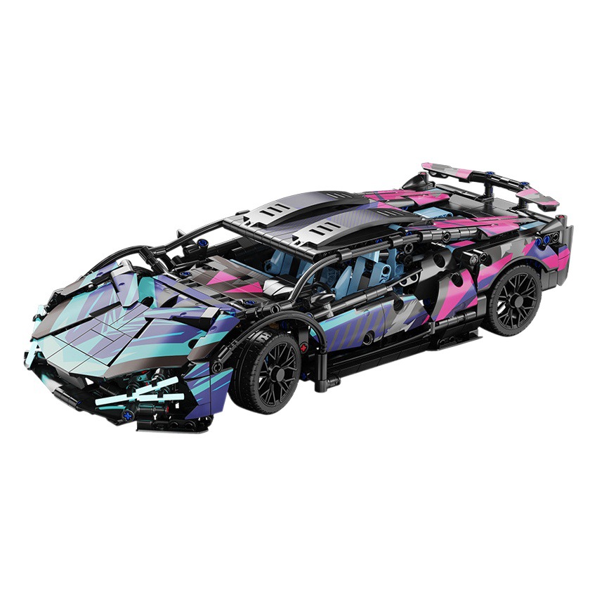 Compatible con bloques de construcción Lego estrellado cielo versión cyberpunk deportes Kini niños juguetes educativos de control remoto coche modelo regalo