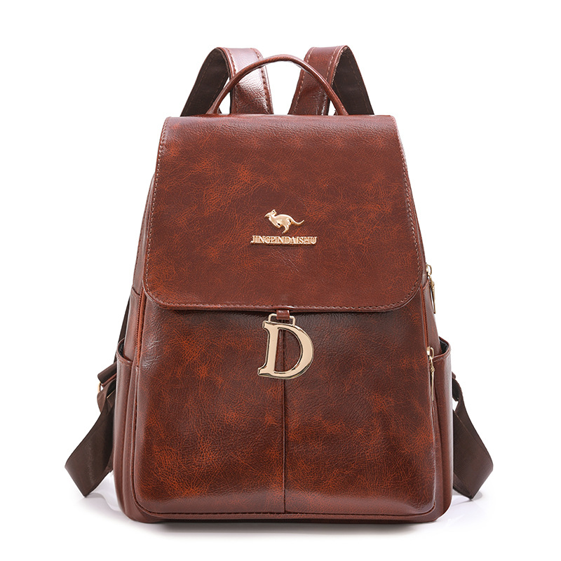 Mochila ligera y de gran capacidad para mujer 2024 comercio exterior nueva tendencia de moda de cuero suave mochila de viaje de ocio retro