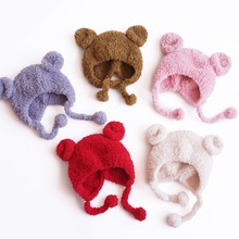 婴儿帽子宝宝儿3-6-12个月男女宝宝秋冬保暖棒针毛线帽护