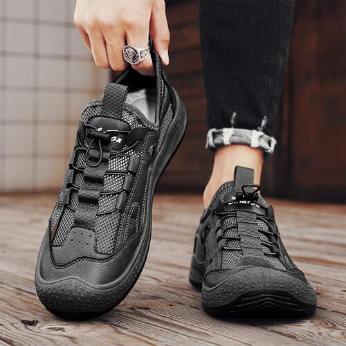 One-Pedal Men's Summer New Breathable Thin Mesh Hole Sports Shoes for Men Casual Versatile Fashion Men's Shoes