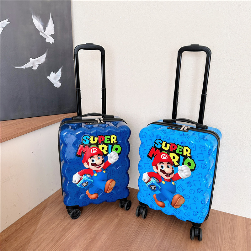Caja de la carretilla de los niños caja de dibujos animados niños y niñas caja de la carretilla Mario trolley caso adulto coolomi maleta de 19 pulgadas