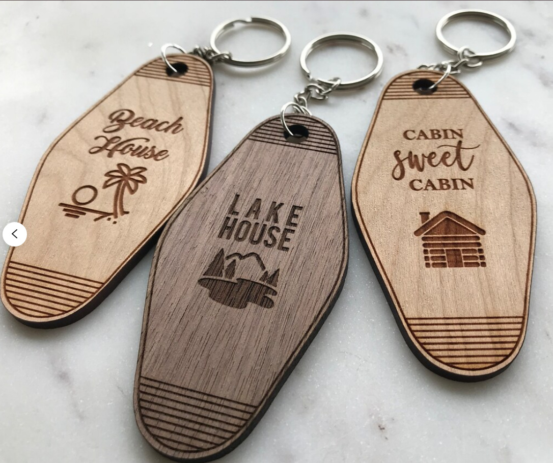 Holiday Occasion Pastoral Solid Color Pu Leather Wood Women's Keychain