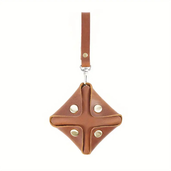 Retro leather square removable wallet