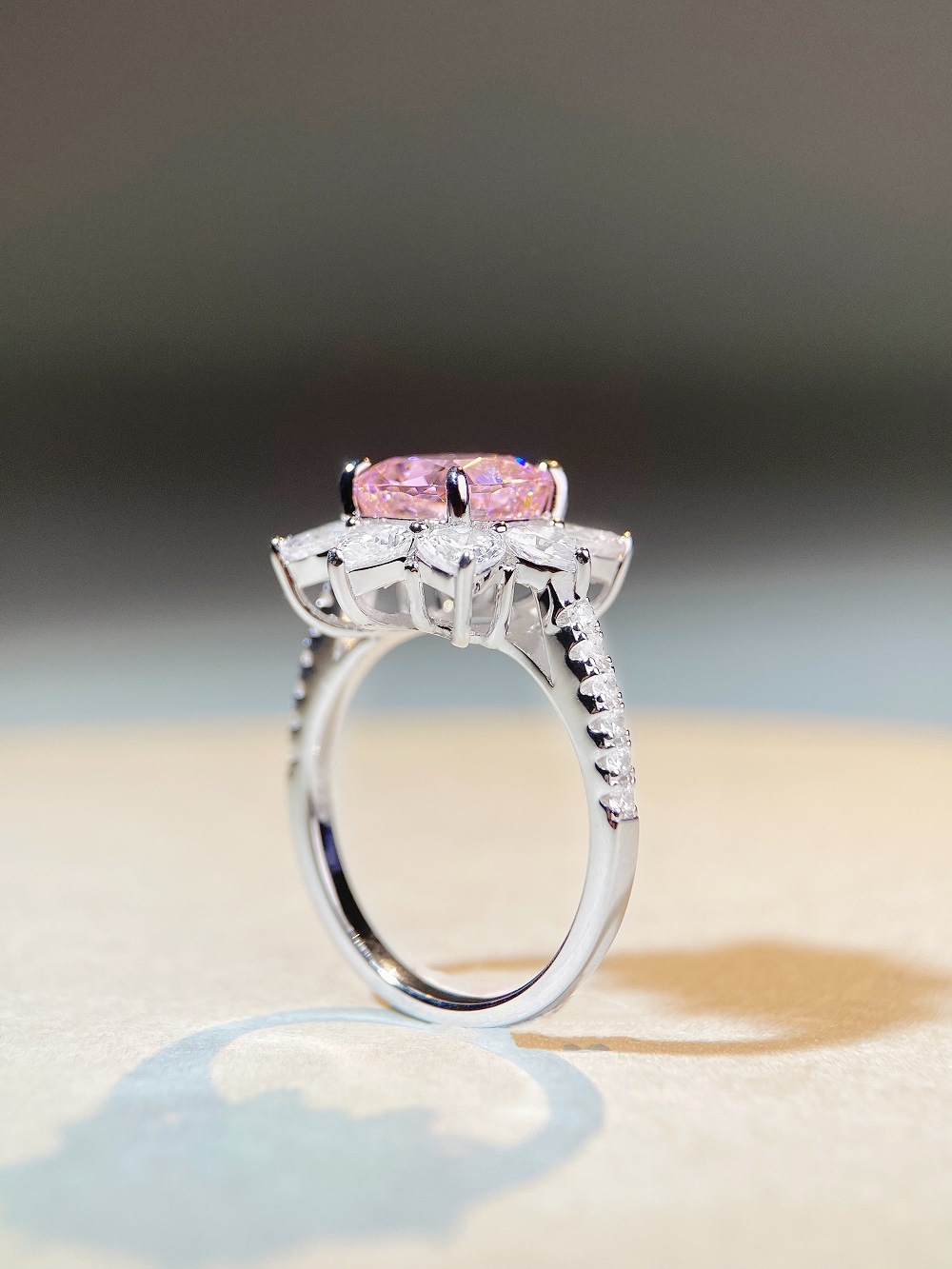 Fashion Flower Sterling Silver Inlay Zircon Rings 1 Piece