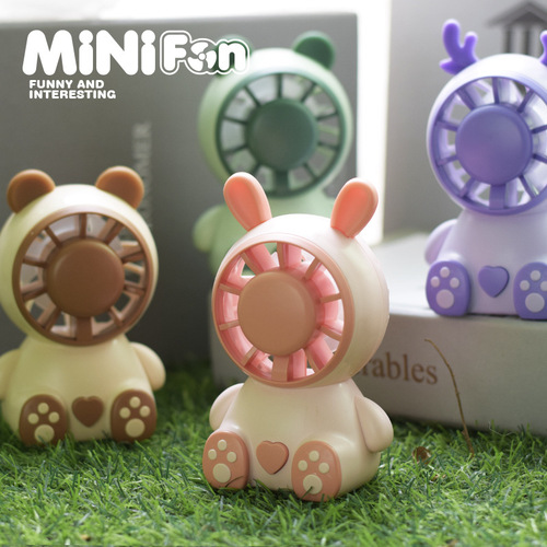 Cross-border  new handheld fan summer USB charging student portable cartoon mini fan