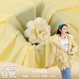 410T尼丝纺 超密防水防绒羽绒服面料 秋冬轻薄马甲棉服亮面面料