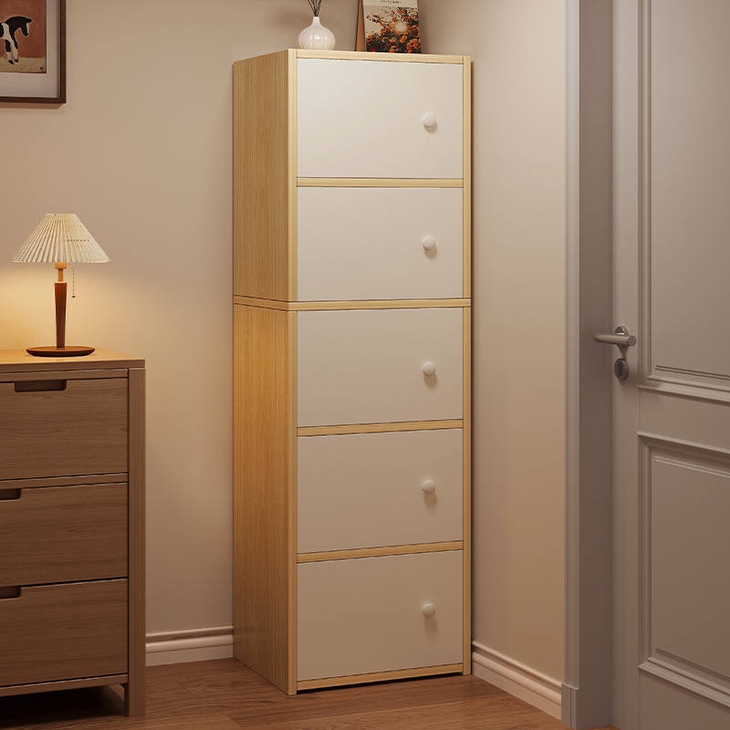 Gabinete de almacenamiento de cinco cajones Gabinete de almacenamiento de dormitorio Gabinete de pie pequeño estrecho Gabinete de almacenamiento Gabinete de cajones Sala de estar contra la pared Gabinete de pie