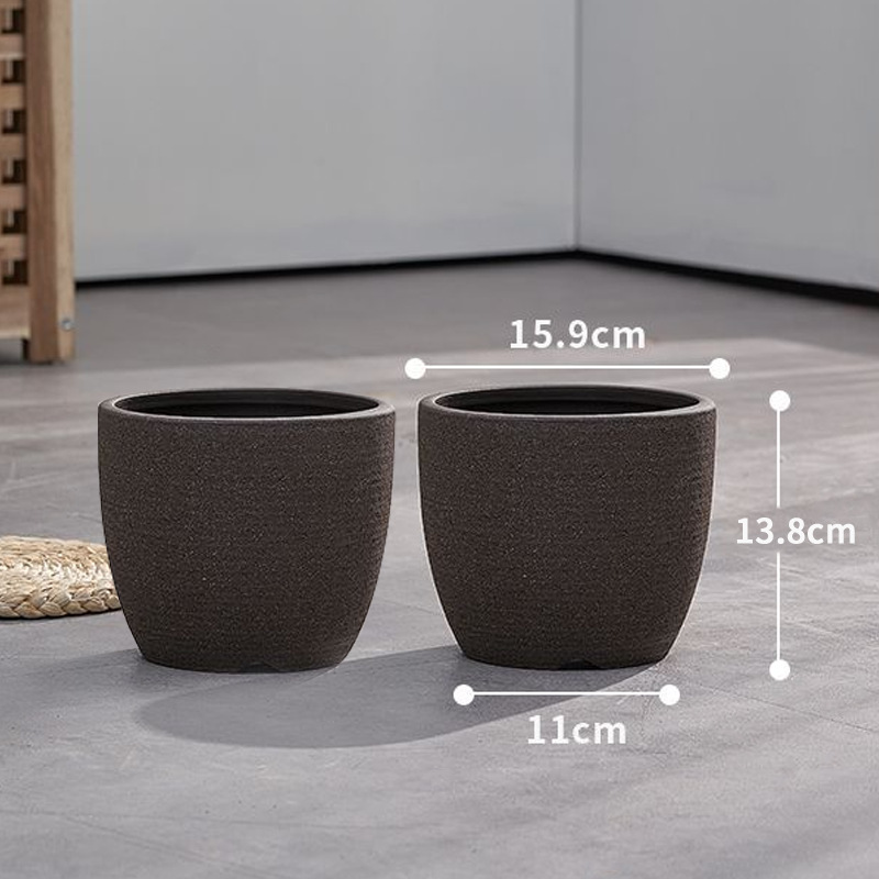 *大型紫砂通気性植木鉢緑植物鉢植え屋外中庭ガーデンリビングルーム大口径粗い陶器ポットクリア|undefined