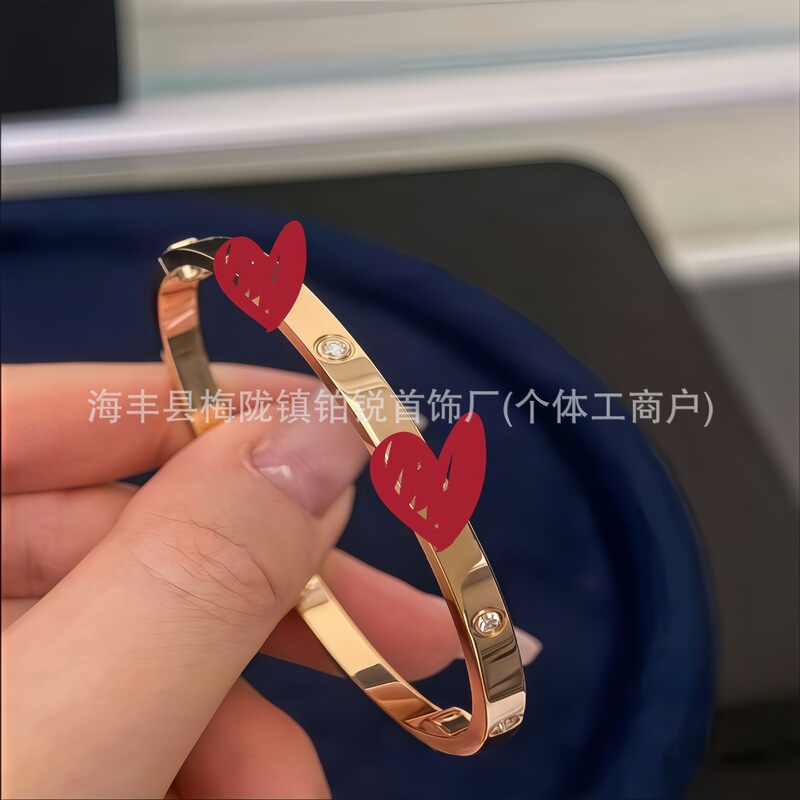 V Gold Kajia Super Color-Retaining High-Quality Love Bracelet Cnc Precision Crafted Bracelet Single/Double Open Narrow/Medium/Wide No Diamonds 4 Diamonds 6 Diamonds V Gold Kajia Super Color-Retaining High-Quality Love Bracelet Cnc Precision Crafted Bracelet Single/Double Open Narrow/Medium/Wide No Diamonds 4 Diamonds 6 Diamonds