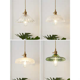 广东中山灯具日式单头复古过道吧台咖啡厅北欧餐厅玻璃小吊灯玄关