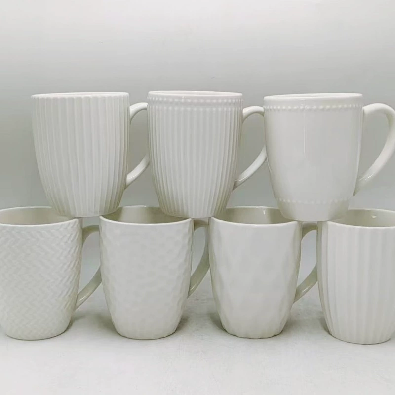 Чистая белая керамическая чашка с простой рельефной надписью mug кофе большая вместимость молочная чашка для питья воды офис