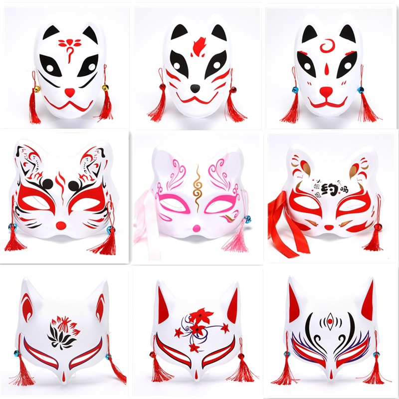 地毯风景和风cos半脸猫面具 阴阳师面具动漫狐狸cosplay舞会面具