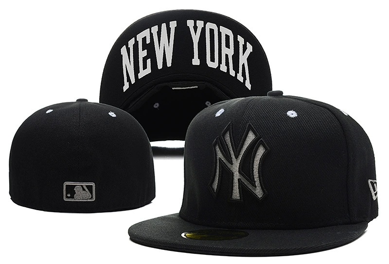 Бейсболка NY New York Yankees с плоским козырьком, закрытая, не регулируемая, размеры 55,8–63,5 см (7–8)